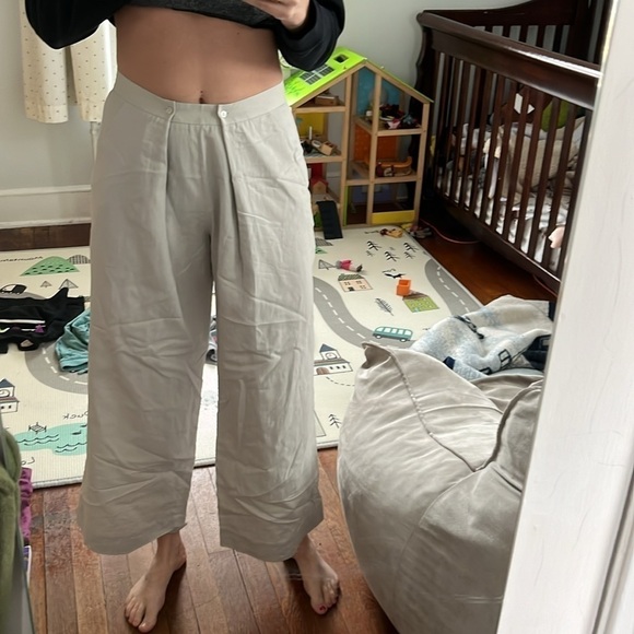 NWT!TSE Linen High Waist Pleated Pants - Picture 8 of 10